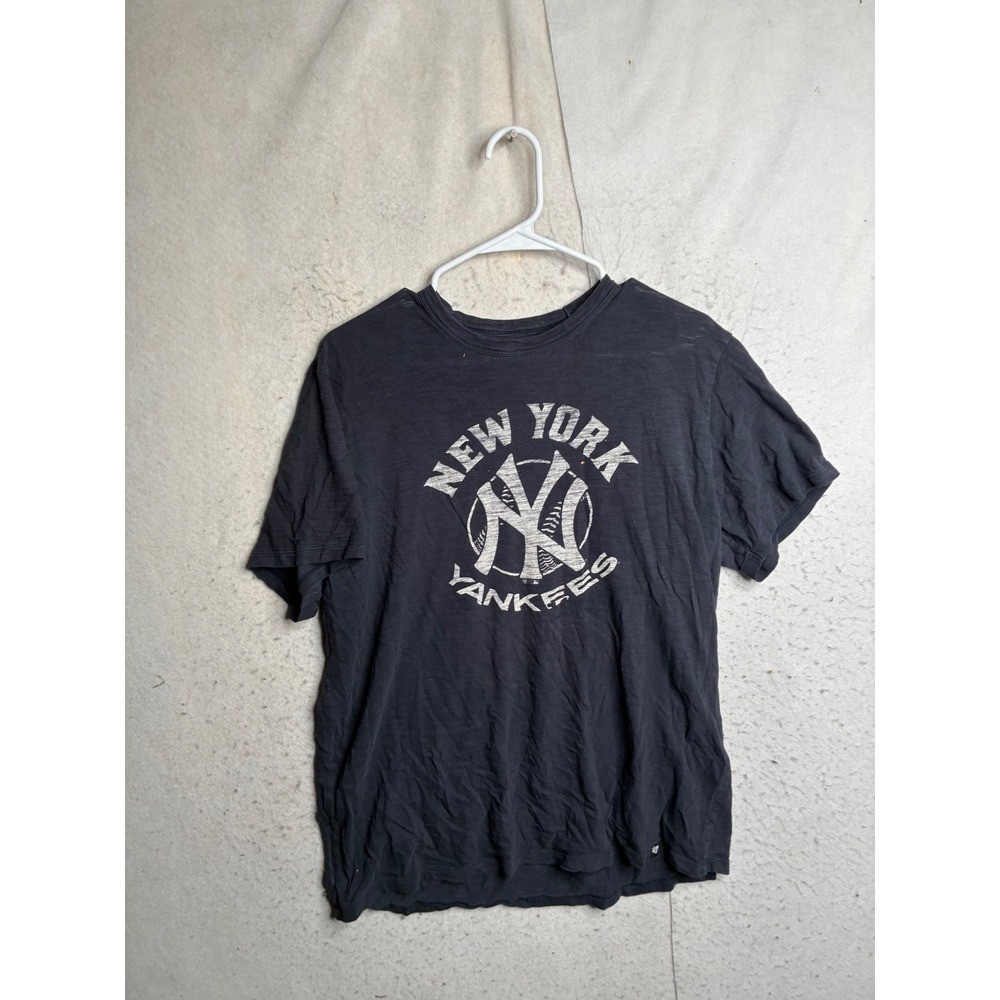 47 Brand New York Yankees T-Shirt Mens Large Gray Cotton Slub Graphic Tee